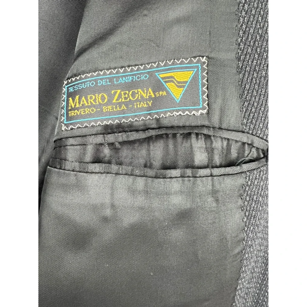 Pal Zileri Mario Zegna Wool Sport Coat Mens 46 Grey Blazer Italy 3 Button Luxury